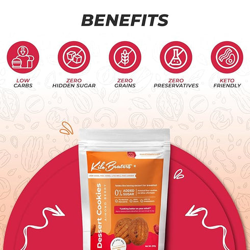 Kilobeaters Keto Friendly Almond Berry Dessert Cookies Biscuits